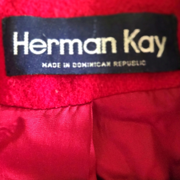 Vintage Herman Kay red wool blend coat, size 18 - Picture 5 of 5